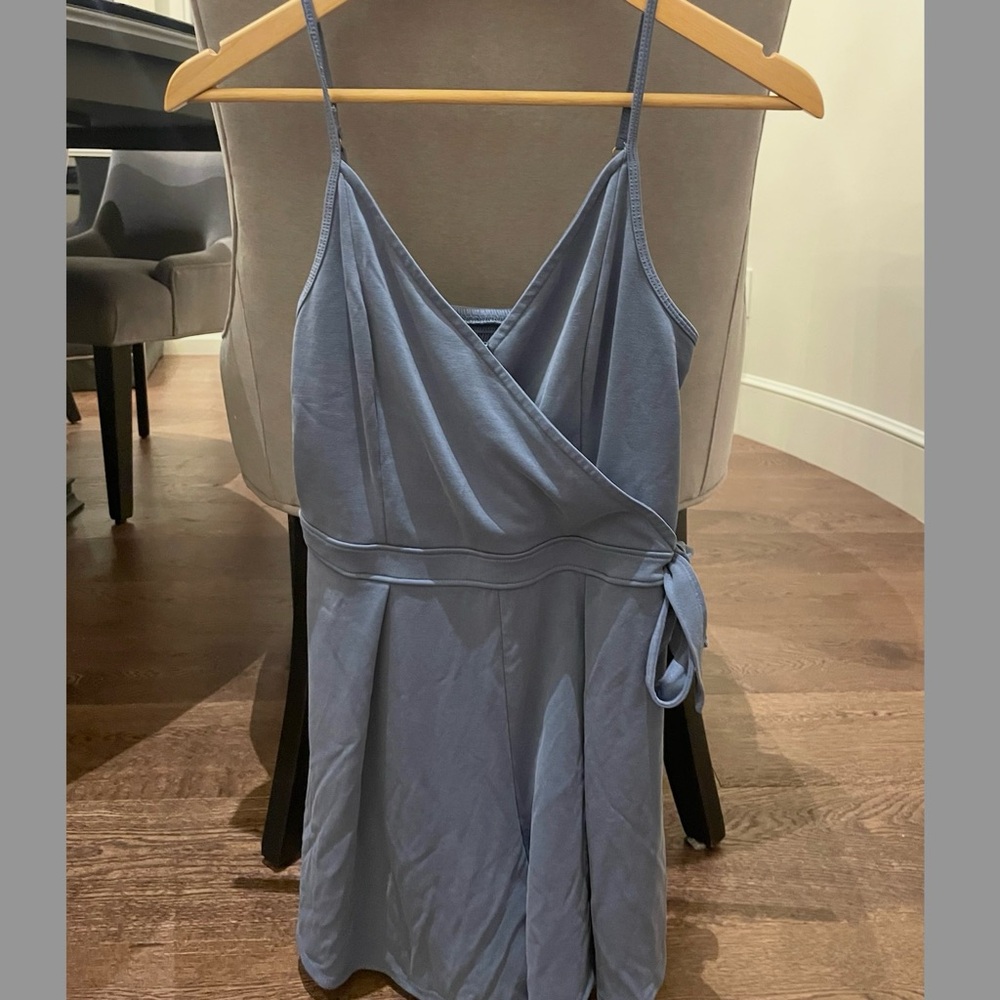 Abercrombie & Fitch Slate Blue Mini Wrap Dress